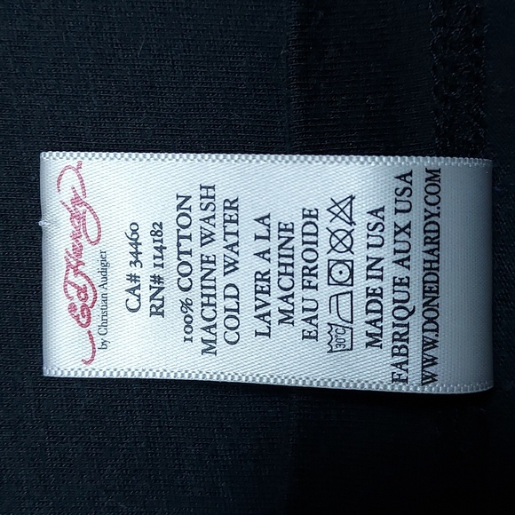 Vintage Ed Hardy Black Multicolored Mini Rhinestone Graphic T-Shirt Size M - Picture 10 of 10